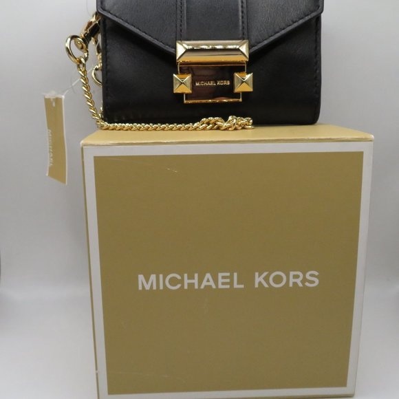 NWT MICHAEL KORS WHITNEY WRISTLET + CARD HOLDER LEATHER WALLET + GIFT BOX - Picture 2 of 7